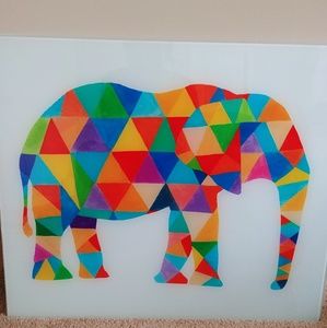 Elephant Glass Wall Art